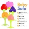 BPA Free Silicone Fruit Baby Teether Toy for 3 Months Above Infant Sore Gums Pain Relief (1 Fruits). 