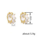 Huitan Princess Square White/Black CZ Hoop Earrings for Women Luxury Accessories Wedding Party Temperament Elegant Lady Jewelry.