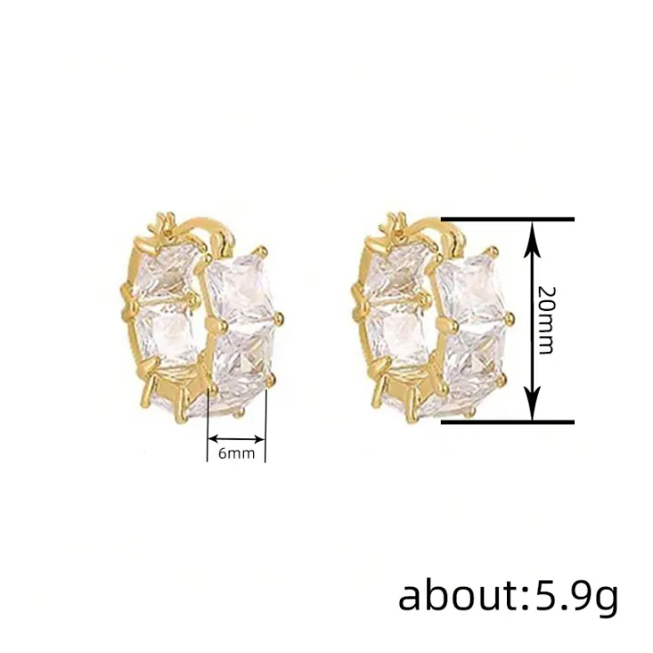 Huitan%20Princess%20Square%20White/Black%20CZ%20Hoop%20Earrings%20for%20Women%20Luxury%20Accessories%20Wedding%20Party%20Temperament%20Elegant%20Lady%20Jewelry%20-%20Image%205