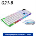 Gaming Keyboard White Color G21 RGB Lighting Keyboard - Elevate Gaming Setup With Stylish White Rgb Gaming Keyboard For PC.