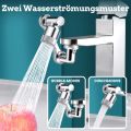 Tap Extension, 1080 Degree Rotating Tap Extension Tap with Installation Kit, Tap Extension Attachment with Two Spray Modes for Kitchen and Bathroom. 