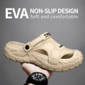 EVA Sandals for Men in Summer, Thick Soft Soled for Outdoor Wear, Beach Shoes for Casual Sports, and Perforated Shoes. 