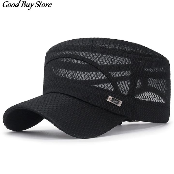 Men's%20Full%20Mesh%20Visor%20Cap%20Snapback%20Outdoor%20Training%20Caps%20Casual%20Flat%20Caps%20Summer%20Office%20Breathable%20Sun%20Hat%20Men's%20New%20Sports%20Caps%20-%20Image%207
