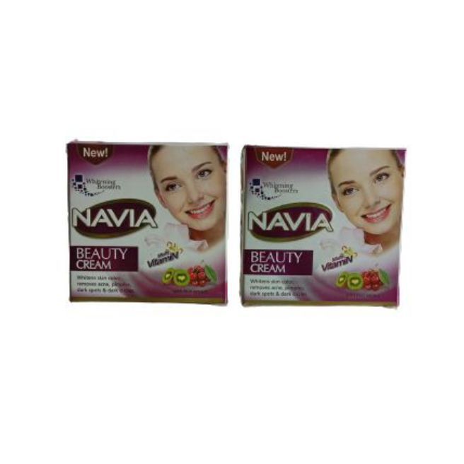 Navia Beauty Cream, Deal, Pack Of 2, With Whitening Booster Beauty Cream Multi Vitamin Whitens Skin Color Removes Acne Pimples Dark Spots & Dark Circles With Fruit Extract