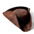 Faux Leather Pirate Hat - Brown Imitation of Old  Colonial Style Tricorn , For Holiday Party Cosplay Halloween. 