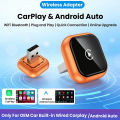 2026 New Mini Slim [USB C], 2-in-1 Wireless CarPlay Adapter & Android Auto Adapter, Plug & Play, 5s Auto-Connect Wireless Carpla. 