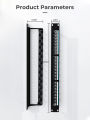 ZOERAX 24 Port Blank Patch Panel UTP/STP with Adjustable Rear Cable Management Bar for RJ45 CAT5e, CAT6, CAT6A, USB, HDMI. 