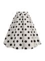 Summer Casual Women Midi Skirt Polka Dot High Waist Retro Vintage 50s Pleated Party Skirts. 