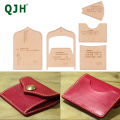 DIY Leather Wallet Crafting Template– 1set Kraft Paper Pattern for Handmade Card Holder, Precise Cutout Drawing Stencil Mold.