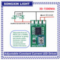 New 30-1500MA Adjustable Constant Current LED Driver DC 3.3V 3.7V 4.2V 5V PWM Control Board Buck Power module. 