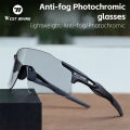 WEST BIKING Anti-fog Cycling Glasses Photochromic Frameless Bike Goggles Unisex Lightweight Running Driving Eyewear Sports Gear. 