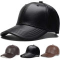 Unisex Solid Men Women Baseball Cap PU Leather Hip Hop Snapback Caps For Men Women Baseball Caps Adjustable Sun Hat trucker hats. 