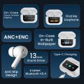 Latest and original saiya T80 ANC pro 6th generation touch display TWS Airpods with ANC/ENC  M10 TWS wireless earbuds with touch control and LED display on charging Box editing high high base boosted sound Quality TWS  Bluetooth wireless Earbuds. 
