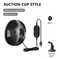 SEAMETAL Suction Cup Car Fan 360° Rotatable USB Interface Low Noise 3-Speed ​​Control Powerful Cooling Fan for Car Home Office. 