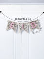 1Pc Pink Wooden Ramadan Muslim Decor Banner Pull Flag Ramadan Kareem Hanging Ornaments Wooden Ornaments Eid Mubarak Happy . 