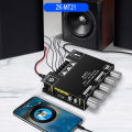 MT21 Bluetooth Amplifier Board, 50W×2+100W 2.1 Channel Subwoofer 12V-24V Audio Power Amplifier Module with Treble Bass Control, Bluetooth, AUX Inputs. 