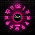 Acrylic Modern Light Wall Clock, Neon Light Wall Clock, Night Wall Clock. 