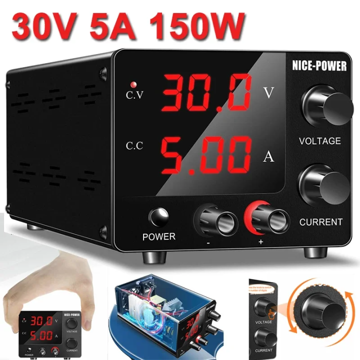 DC Lab 30V 5A 150W Adjustable Power Supply Unit Bench Switch Laboratory ...