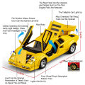 Scale 1:32 Countach LP500S LP770 Model Car Toy Alloy Diecast Doors Opened Pull Back Vehicles Models Table Top Decoration. 