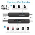 2 In1 USB Type-C /Micro-USB USB 2.0/3.0 Memory Card Reader Writer OTG Adapter SD TF Super Speed. 