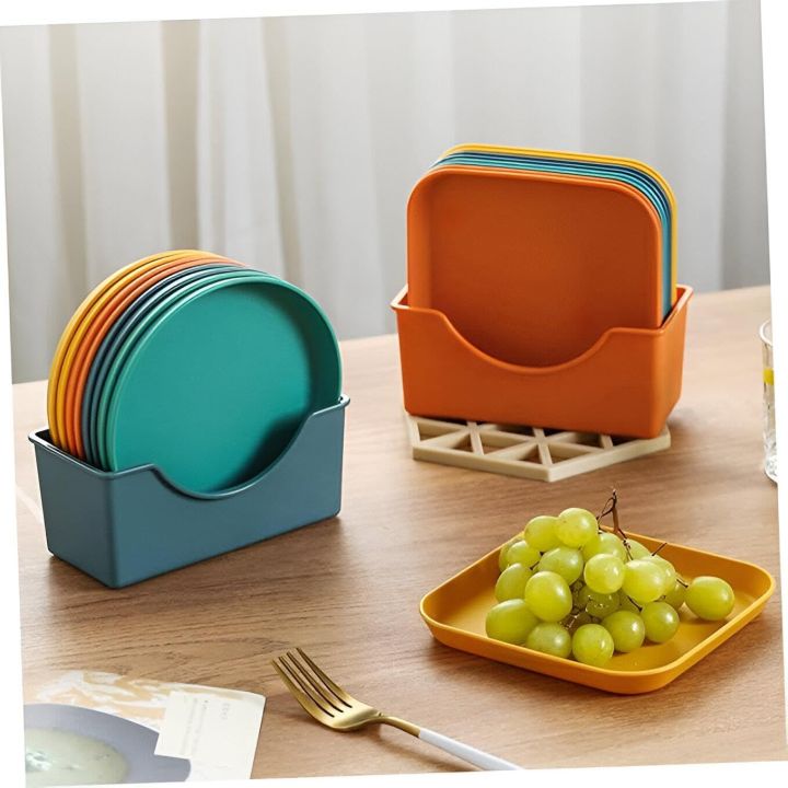 11-Piece%20Dining%20Collection%20with%2010%20Plates%20and%20a%20Unique%20Stand,%20Choose%20Between%20Round%20or%20Square,%20High-Quality%20Plastic%20(2)%20-%20Image%203