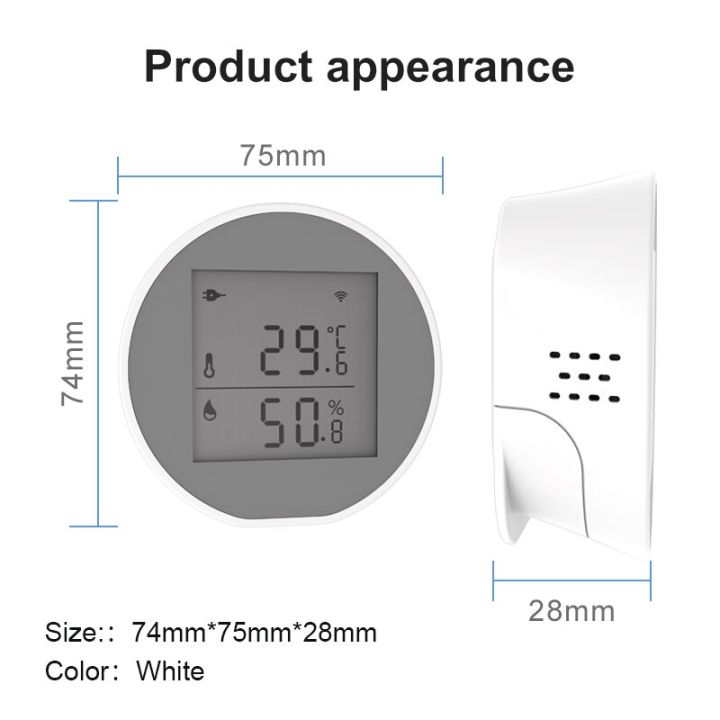 Tuya Zigbee Temperature Humidity Sensor Indoor Hygrometer Thermometer ...