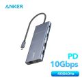 Anker 565 11-in-1 USB-C Hub 10 Gbps USB-A Data Ports 4K HDMI Display Ports 100W Power PD for Laptop Computer. 