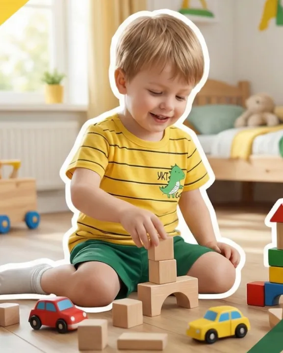 Summer%20Casual%20Baby%20Set%20Dinosaur%20Style%20Stripe%20T-shirt+Shorts%202Pcs%20Clothes%20for%20Boys%20Girls%20Soft%20Cotton%20Infant%20Outfit%20-%20Image%203