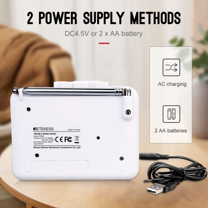 Retekess%20TR606%20Radio%20FM%20AM%20Radio%20Cassette%20Playback%20Portable%20Radios%20FM%20AM%20Recording%203.5mm%20Earphone%20MIC%20Jack%202%20Power%20Supply%20Method%20-%20Image%205