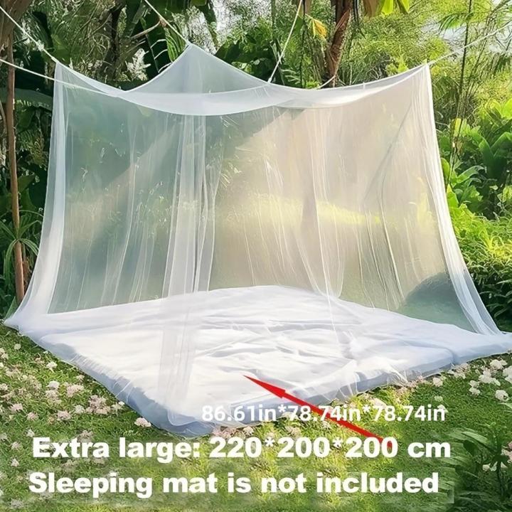 Camping Net White Mesh Portable Square Foldable Mosquito Control Mosquito Net Lightweight Outdoor Camping Tent Sleeping Summer