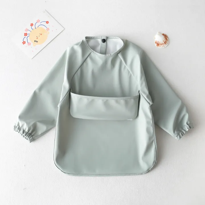 Baby%20Bibs%20Waterproof%20Toddler%20Kids%20Solid%20Color%20Art%20Smock%20for%20Boys%20Girls%20Infant%20Long%20Sleeve%20Feeding%20Apron%20with%20Pocket%20Baby%20Stuff%20-%20Image%205