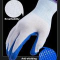 1 Pair Rubber Coated Working Safety Hand Gloves, Use For Bike Riding, Construction, Farm Work, Household, Anti Slip Work, ETC.