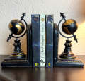 Rustic World Globe Book Ends - World Globe Book Ends for home decor and office. 