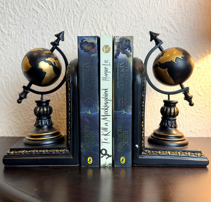 Rustic World Globe Book Ends - World Globe Book Ends for home decor and office
