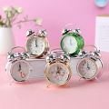 2 Inch Alarm Clock Creative Electroplating Flash Ringing Alarm Clock Round Number Dual Bell Loud Alarm Watch Bedside Clock Decor. 