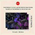 2-Pack Comic Neon Graffiti Pattern Laptop Art Decal Case, Universal Laptop Skin Sticker for Laptop. 