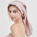 100% Mulberry Silk Sleep Cap for Long Hair Bonnet with Soft Elastic Band for Woman Hair Care. 