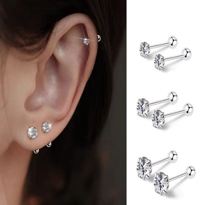 3Pairs%20Classic%20Round%20Cubic%20Zirconia%20Stud%20Earrings%20For%20Women%20Stainless%20Steel%20Women's%20Screw%20Earrings%20Tragus%20Piercing%20Jewelry%20%20-%20Image%203