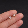 1 Piece Surgical steel & Copper Cz Crown Long Bar EAR Helix Piercing Tragus Stud Conch Earring Piercing. 