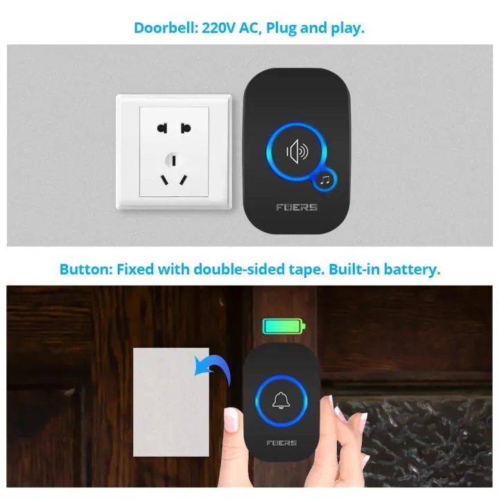 Fuers%20Wireless%20Doorbell%20Waterproof%20Door%20Chime%20Kit%20Welcome%20Chime%20Home%20Door%20Bell%20Intelligent%2032%20Songs%20Melodies%20Sound%20And%20LED%20-%20Image%205