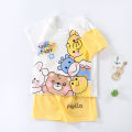 Children's entrance set cartoon children's clothing cute work bright soft texture comfortable no baby skin. 