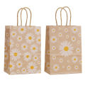 6/12pcs Daisy Flower Kraft Paper Packing Bags Candy Cookie Bag for Wedding Baby Shower Kids Birthday Party Decoration.