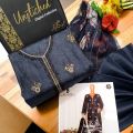 BIN GULZAR FULLY EMBROIDERED PURE LAWN  WITH DUPATTA AND PLAIN TROUSER. 