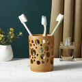 Bamboo toothbrush holder bamboo toothbrush accessories toothbrush pen makeup brush organizer biodegradable (Circular ).