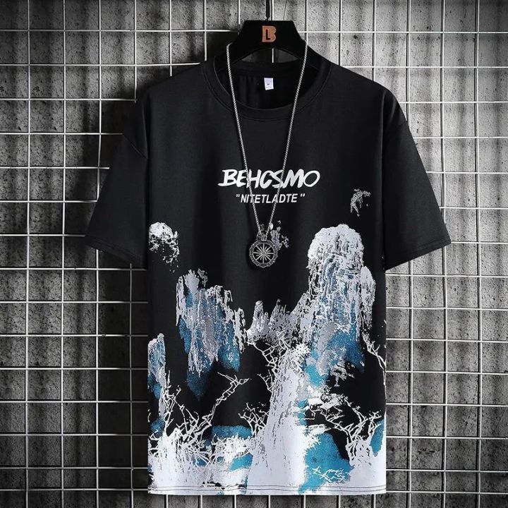 2025%20Summer%20Thin%20Casual%20Men%20Set%20Manga%20Graffiti%20Tees%20T-Shirt+Shorts%202-Piece%20Comfortable%20and%20Breathable%20Men%20Top%20Print%20Tshirts%20Sets%20-%20Image%202