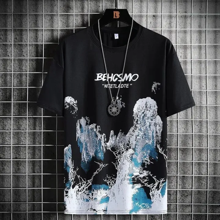 2025%20Summer%20Thin%20Casual%20Men%20Set%20Manga%20Graffiti%20Tees%20T-Shirt+Shorts%202-Piece%20Comfortable%20and%20Breathable%20Men%20Top%20Print%20Tshirts%20Sets%20-%20Image%202