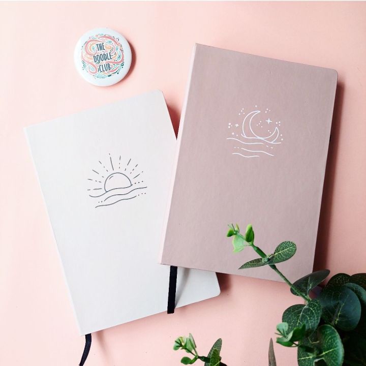 Sun or Moon Minimalistic Lined Journal | Notebook  | Hardcover Diary
