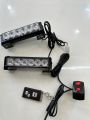 Flash Light Modes Auto Warning and steady DRL 6 LED Red/Blue for Car. 