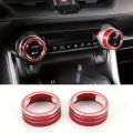 For Toyota RAV4 WILDLANDER 2020-2025 2pcs Aluminum Air Conditioner Climate Control Knob Cover Radio Volume Button Ring Cover.