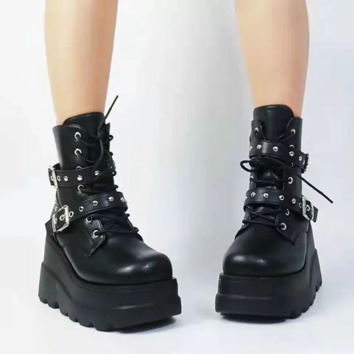New%20Women's%20Pu%20Leather%20Ankle%20Boots%20Women%20Autumn%20Winter%20Round%20Toe%20Lace%20Up%20Shoes%20Woman%20Motorcycle%20Platform%20Botas%20Gothic%20Shoes%20-%20Image%202